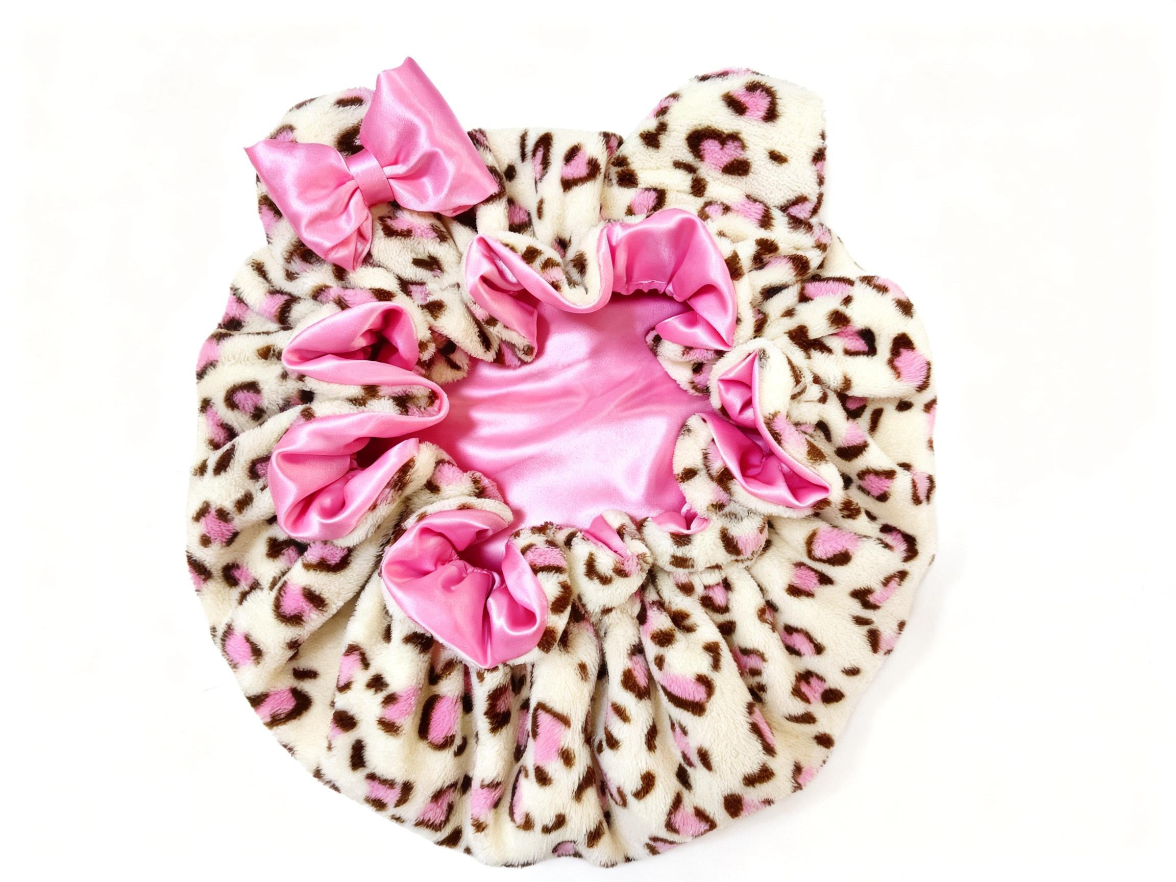 Blush Leopard Princess Plush Bonnet