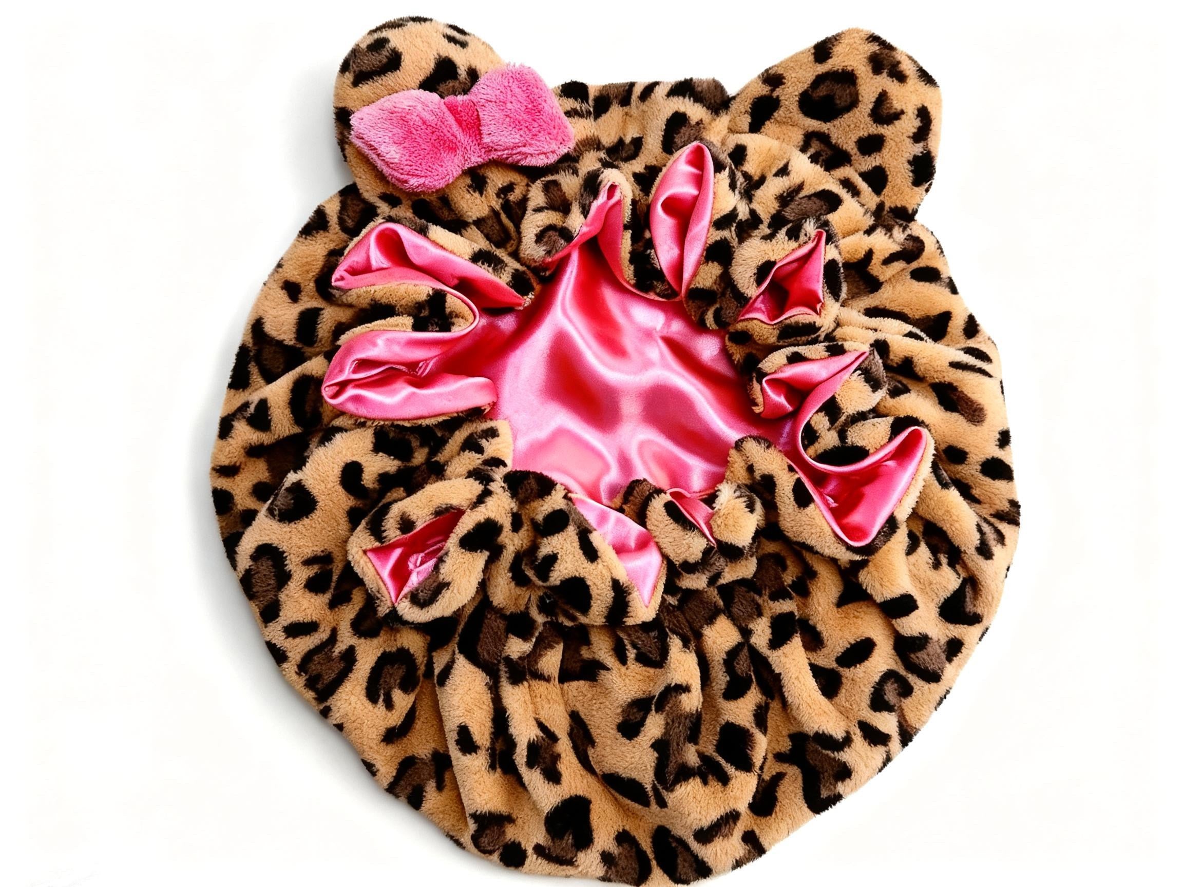 Classic Leopard Princess Plush Bonnet