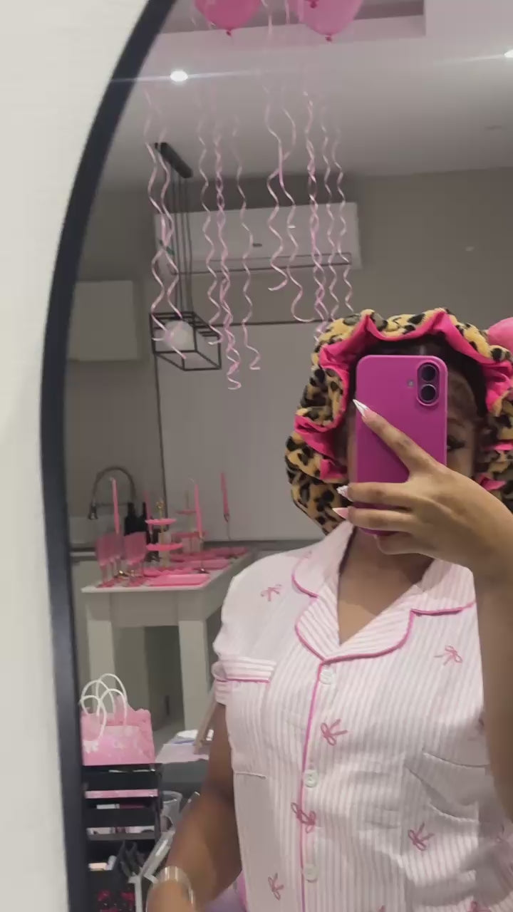 Classic Leopard Princess Plush Bonnet